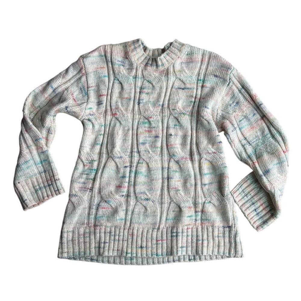 American Eagle XS Pastel Confetti Cable Knit Sweater